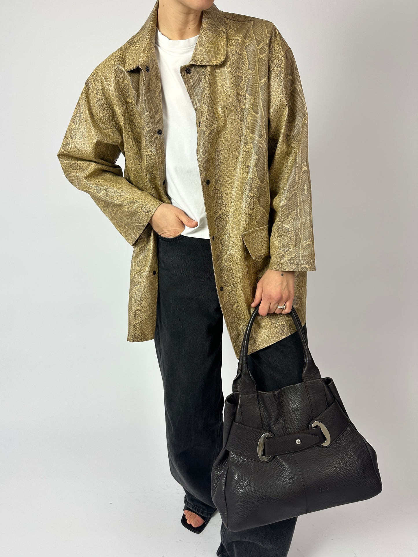 Leather shoulder bag | Dark Brown