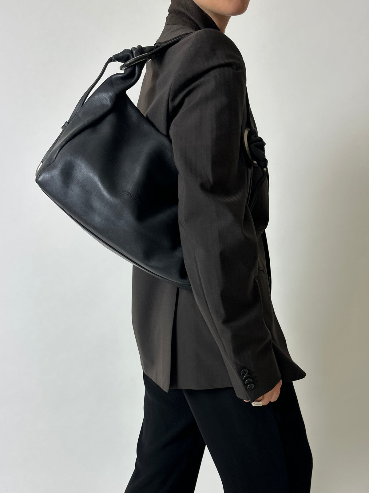 Relaxed fit wool blazer | Dark Brown