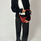 Leather shoulder / crossbody bag | Bordeaux red