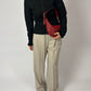 Wool fur detailed zip vest | Black