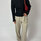 Wool fur detailed zip vest | Black