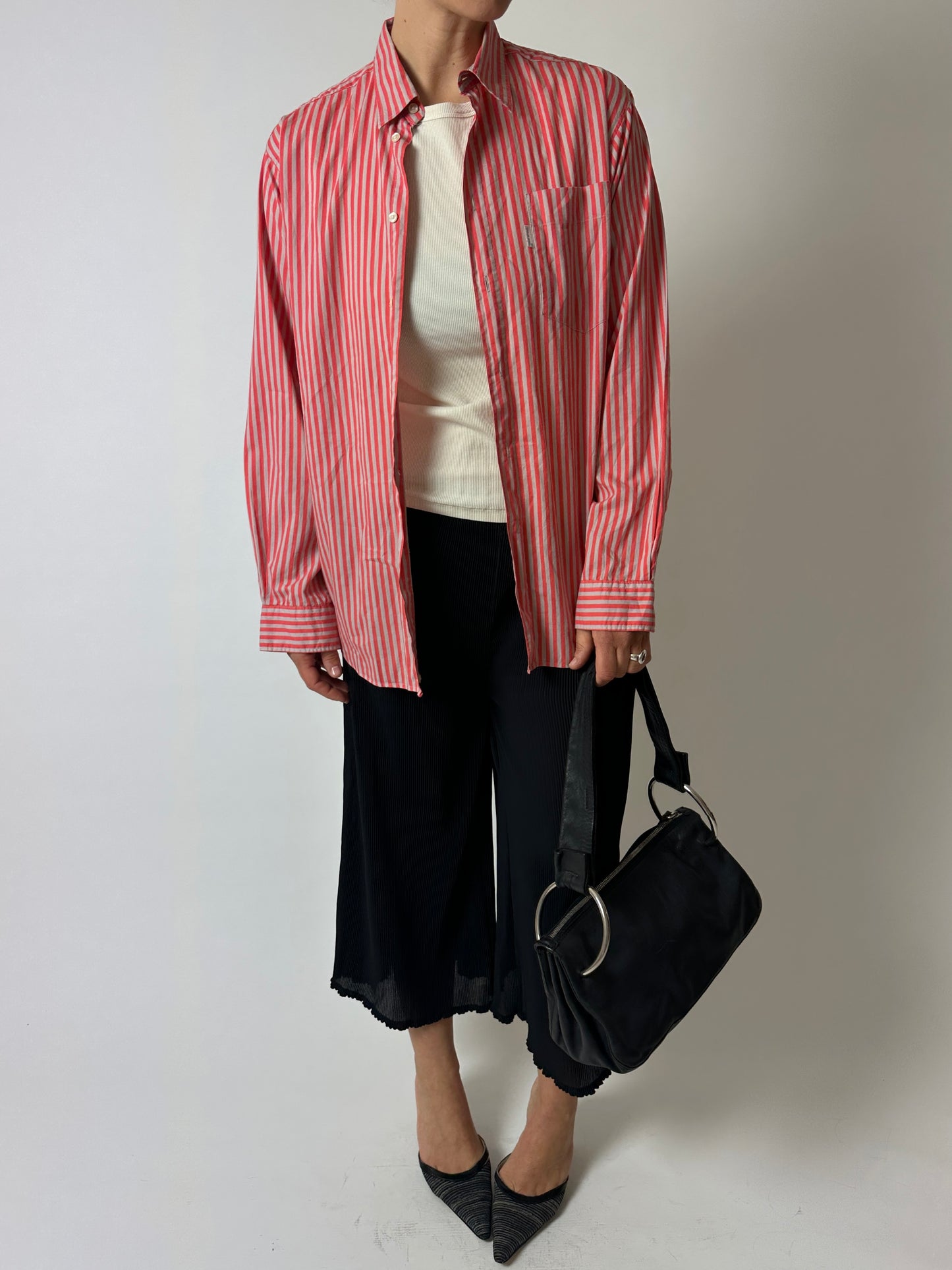 Striped shirt | Red / Ecru