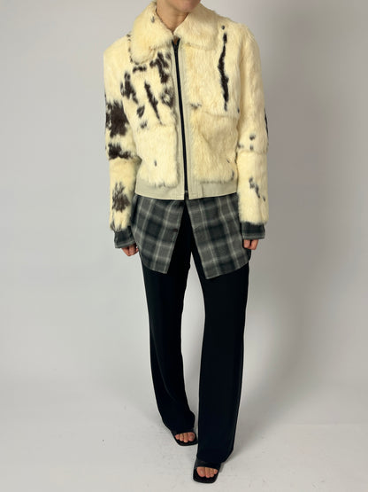 Cow leather jacket | Ecru