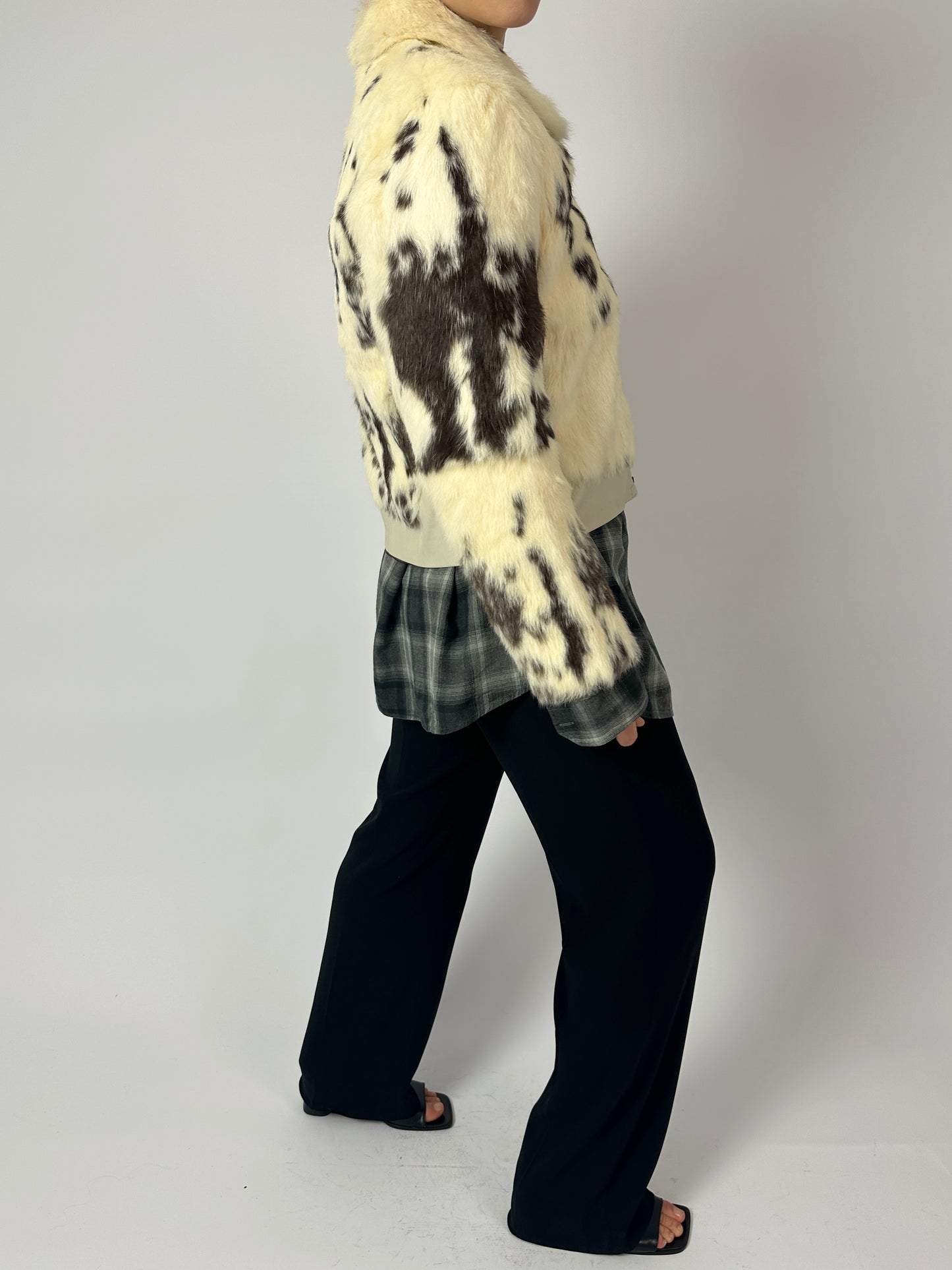 Cow leather jacket | Ecru