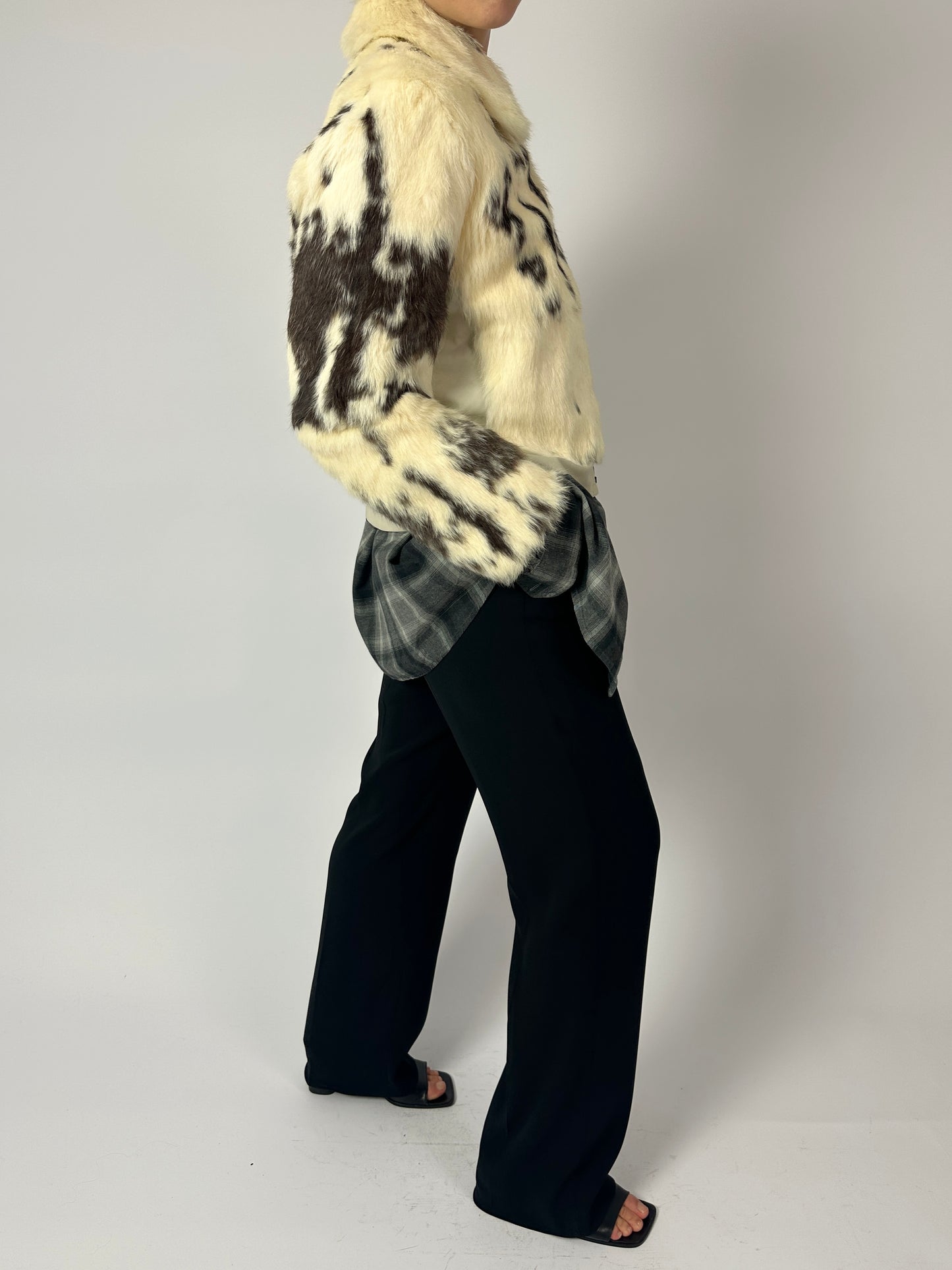 Cow leather jacket | Ecru