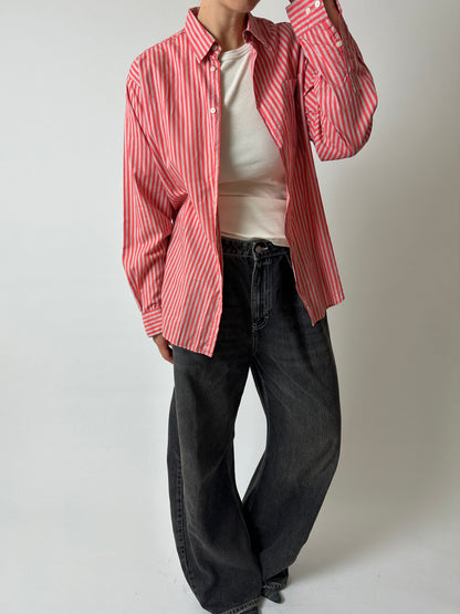 Striped shirt | Red / Ecru
