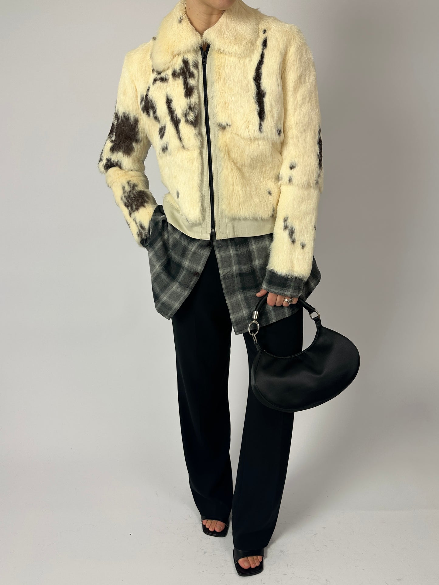 Cow leather jacket | Ecru