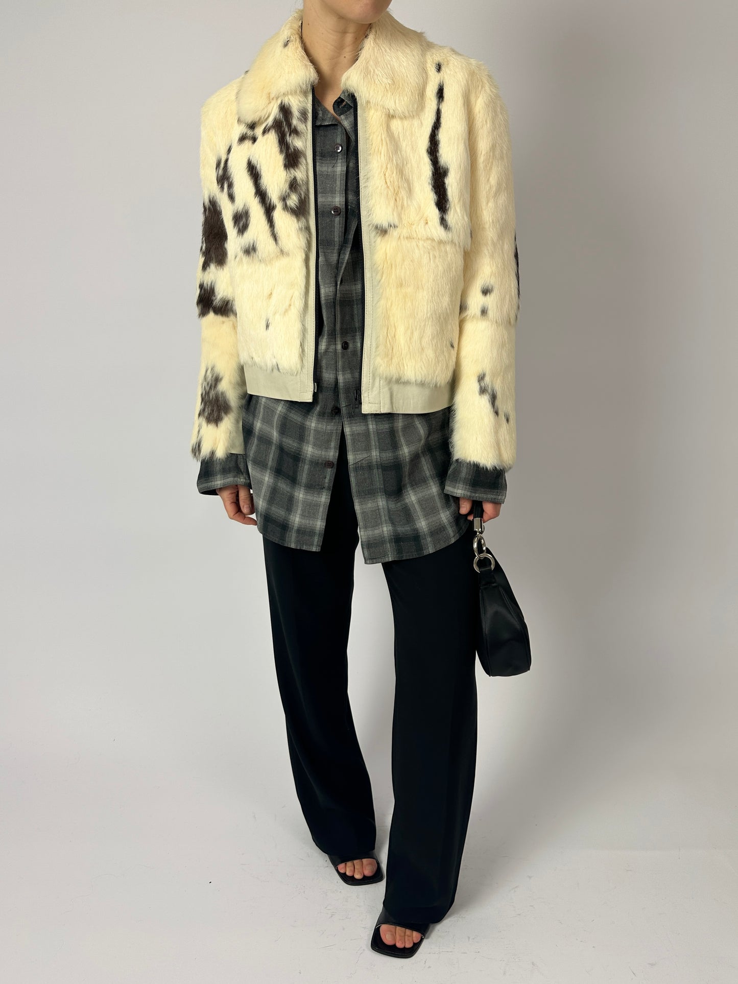 Cow leather jacket | Ecru