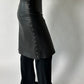 Leather midi skirt | Black