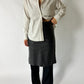 Leather midi skirt | Black
