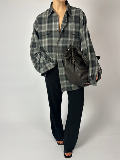 Relaxed checked shirt | Grey