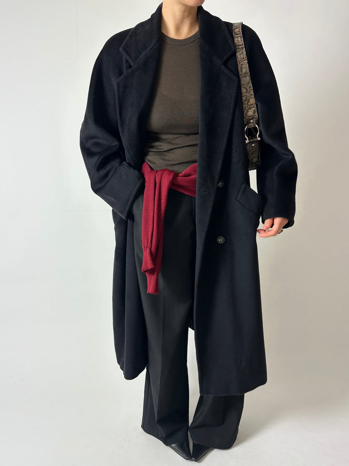 Long wool coat | Black