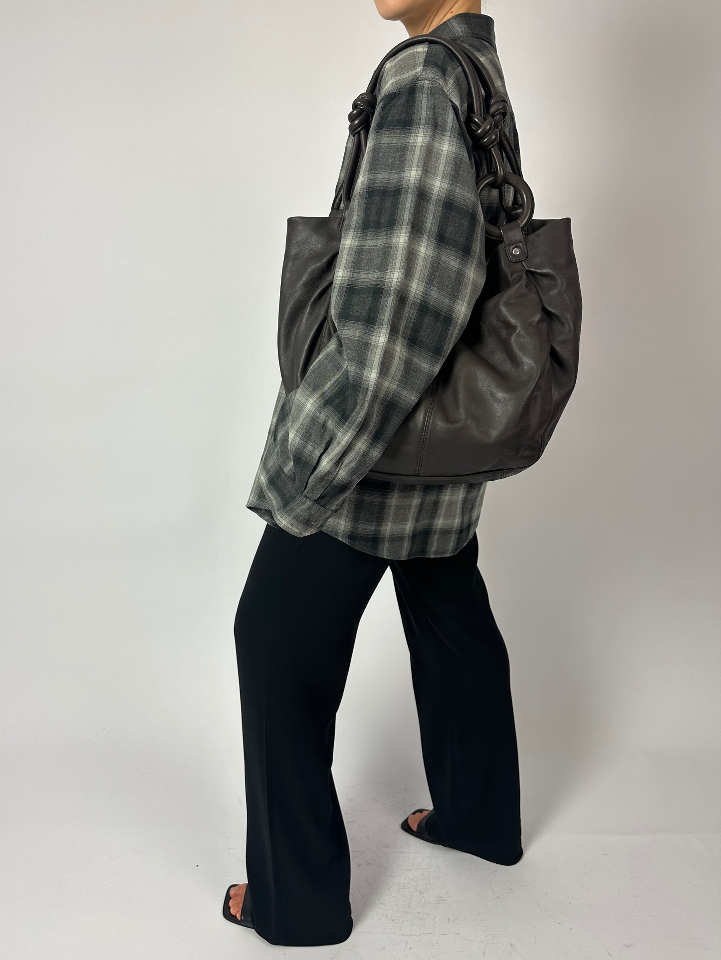 Relaxed checked shirt | Grey