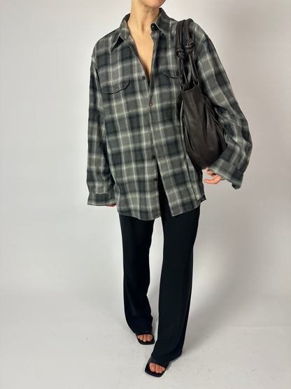 Relaxed checked shirt | Grey