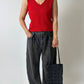 Knitted cropped top | Red
