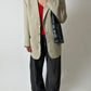 Oversized woven blazer | Dark butter