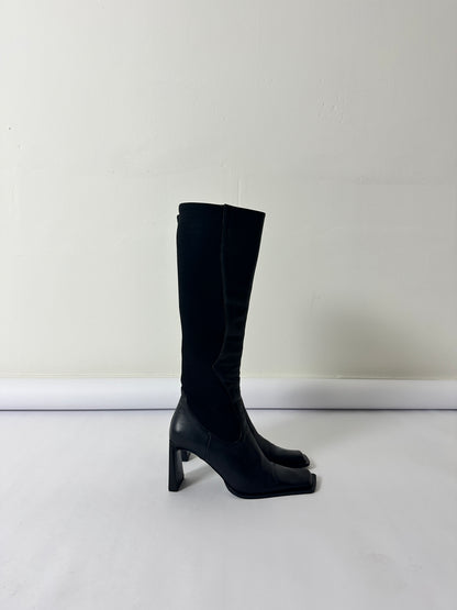 Leather heeled boots | Black