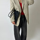 Oversized woven blazer | Dark butter