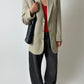 Oversized woven blazer | Dark butter