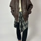 Leather bomber jacket | Dark brown