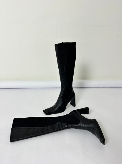 Leather heeled boots | Black