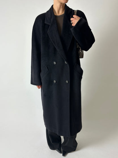 Long wool coat | Black