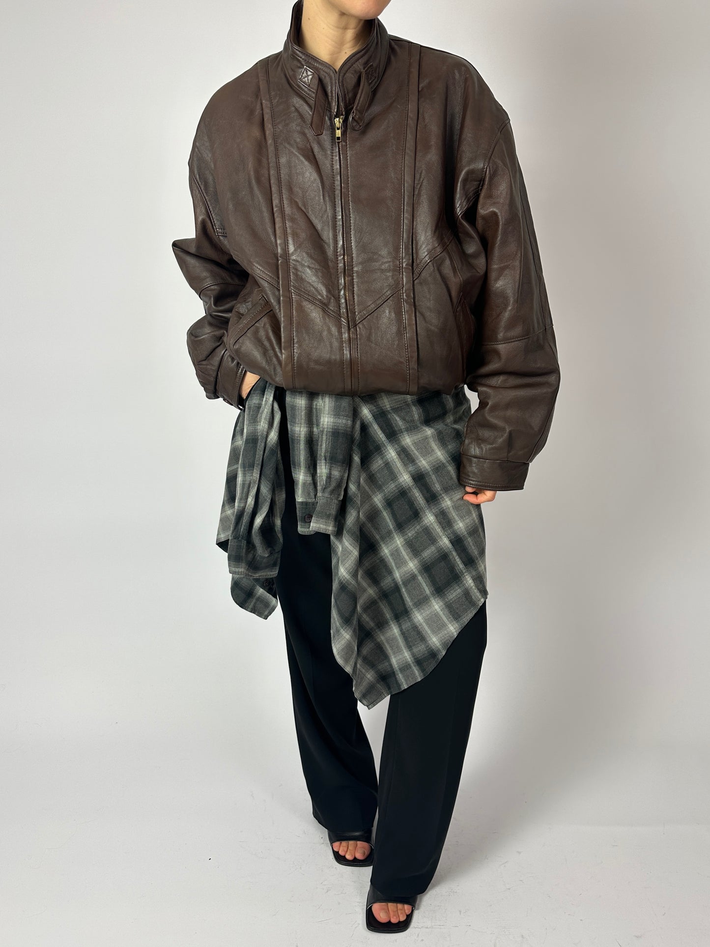Relaxed checked shirt | Grey