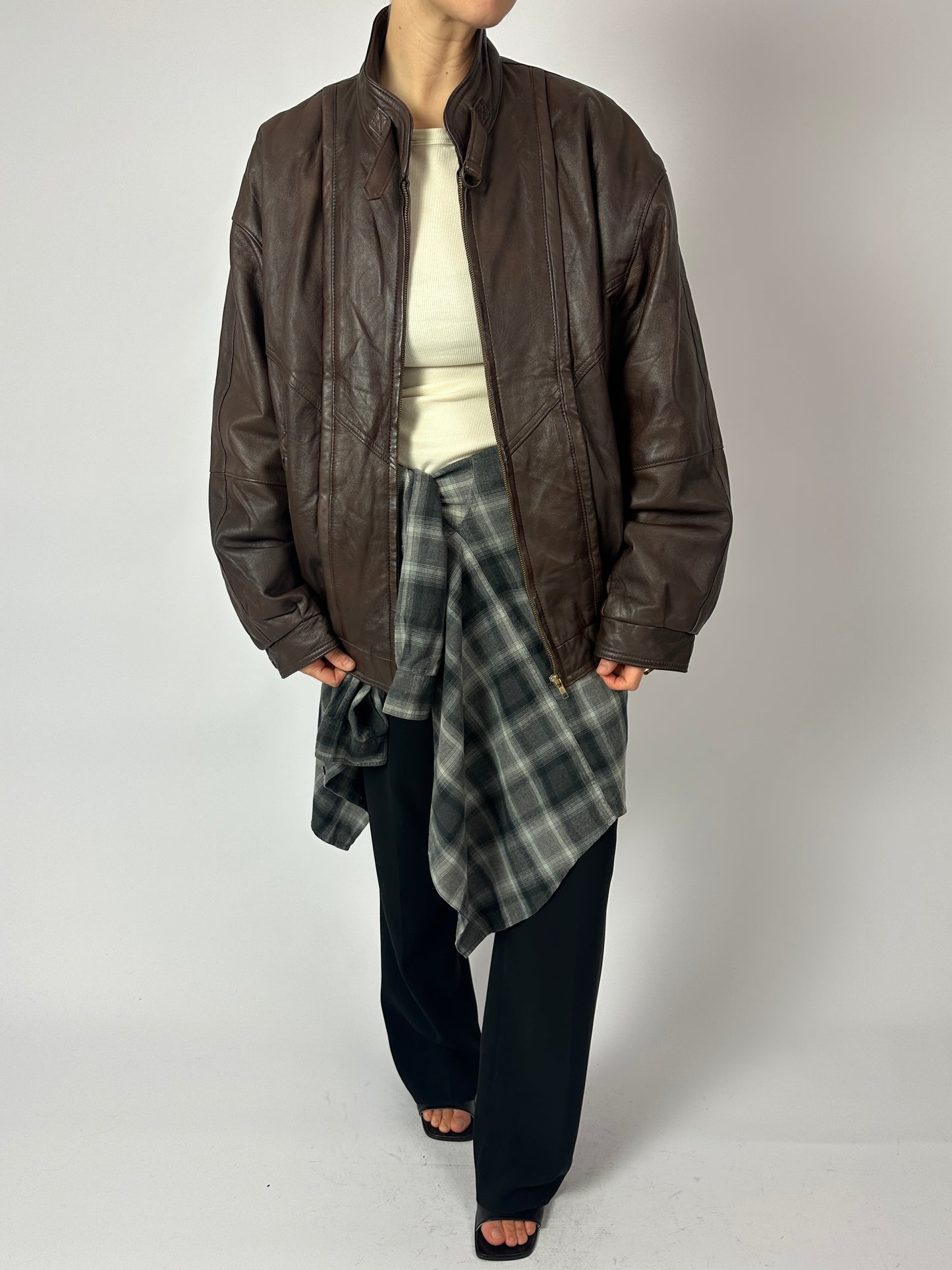 Relaxed checked shirt | Grey