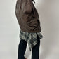 Leather bomber jacket | Dark brown