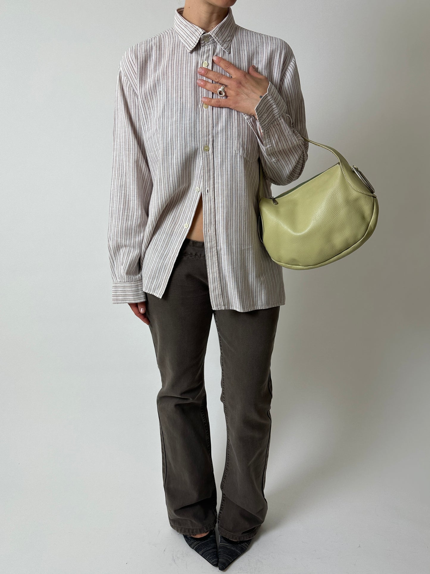 Low waist bootleg denim | Soft brown