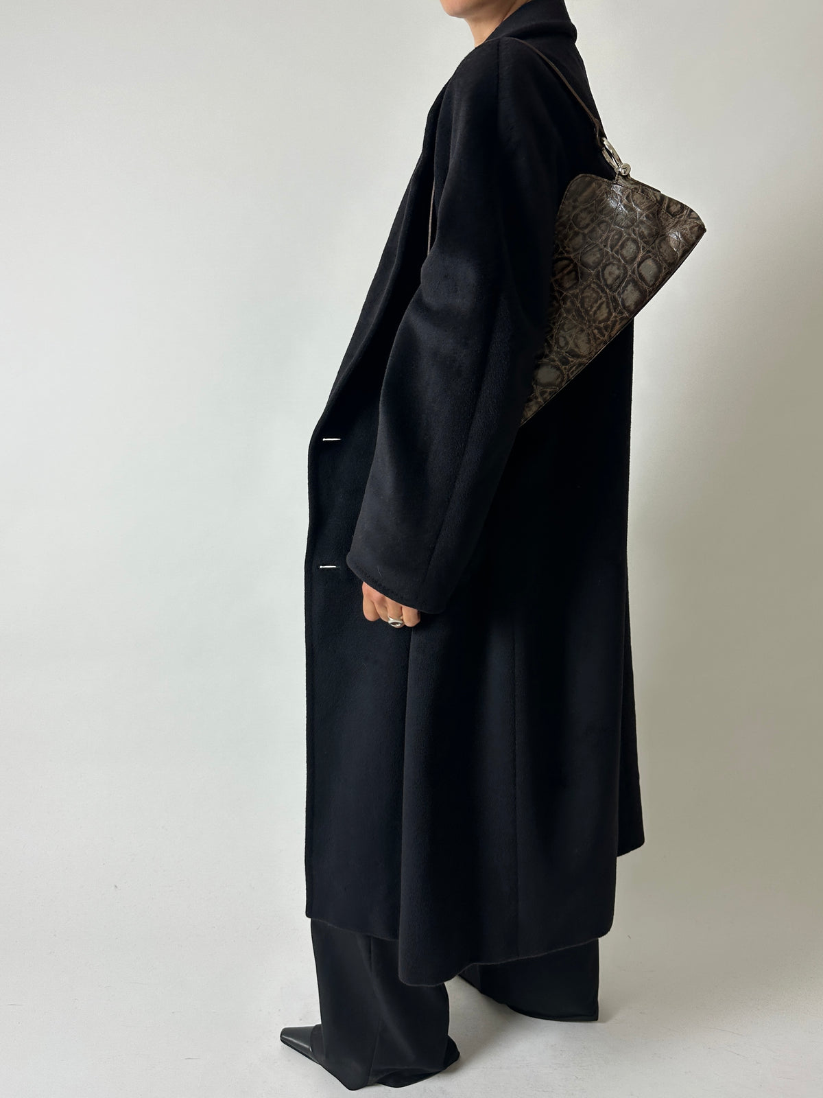 Long wool coat | Black