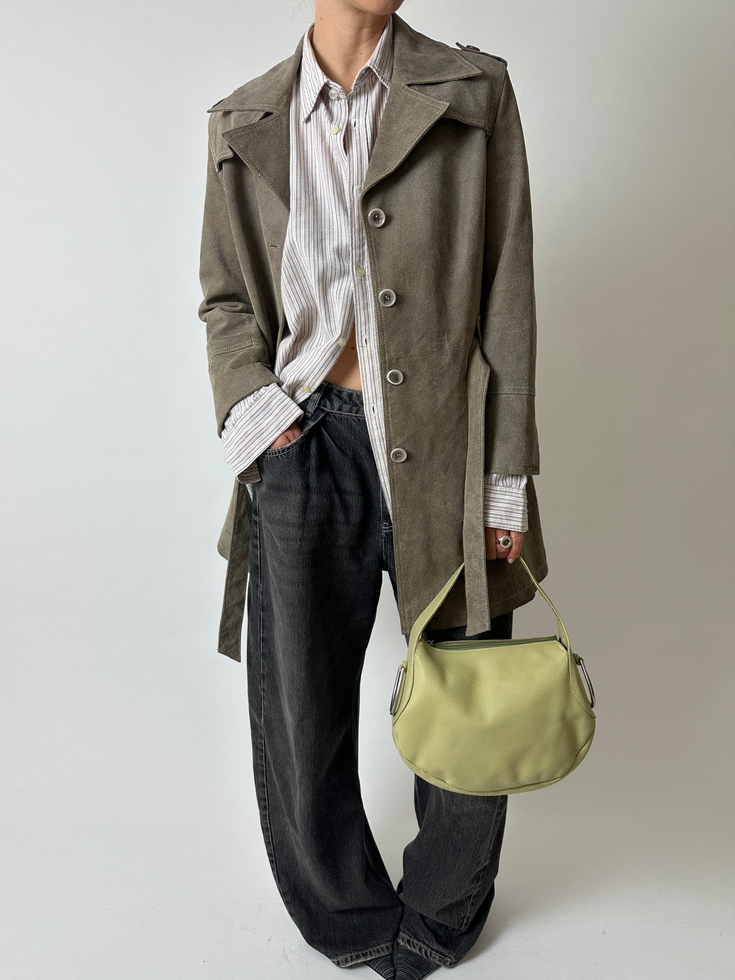 Leather hand bag | Olive green