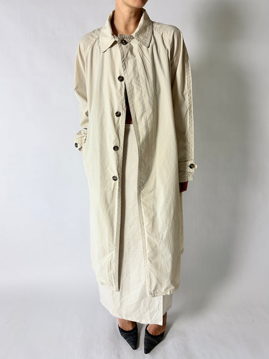 Long Mac coat | Soft ecru