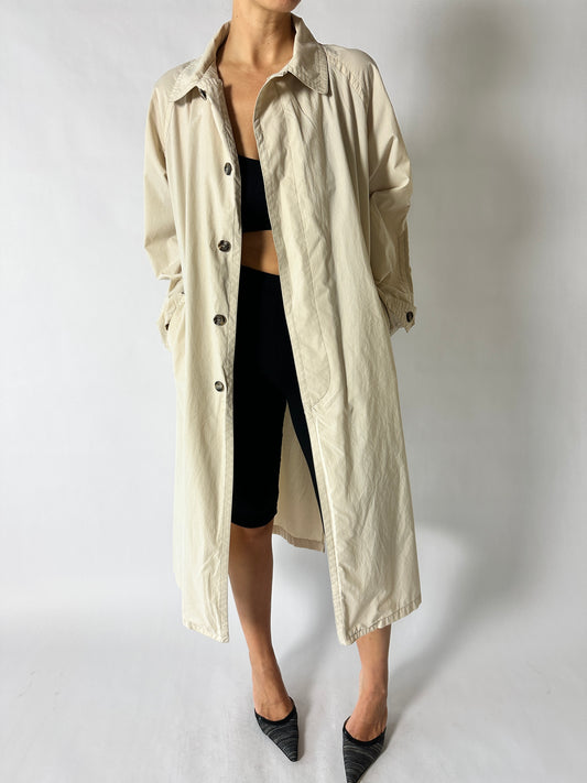 Long Mac coat | Soft ecru