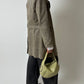 Leather belted coat | Beige / Grey