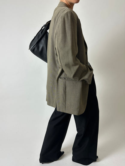 Oversized woven blazer | Beige
