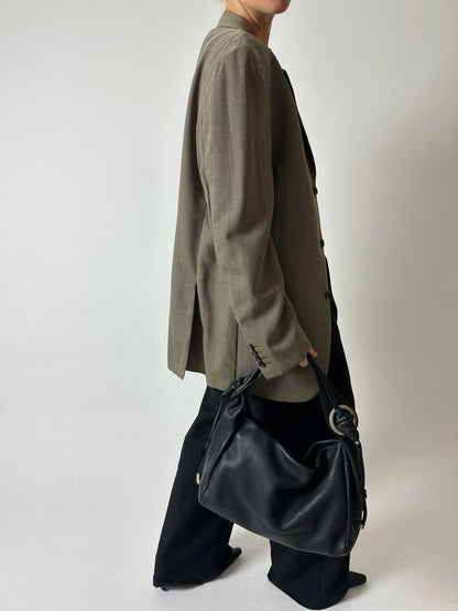 Oversized woven blazer | Beige