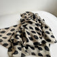 Silk dotted scarf | Grey / Black