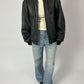 Leather bomber jacket | Black