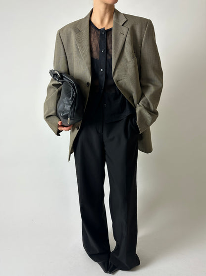 Oversized woven blazer | Beige