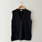 Wool blend sleeveless cardigan | Dark grey