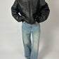 Leather bomber jacket | Black