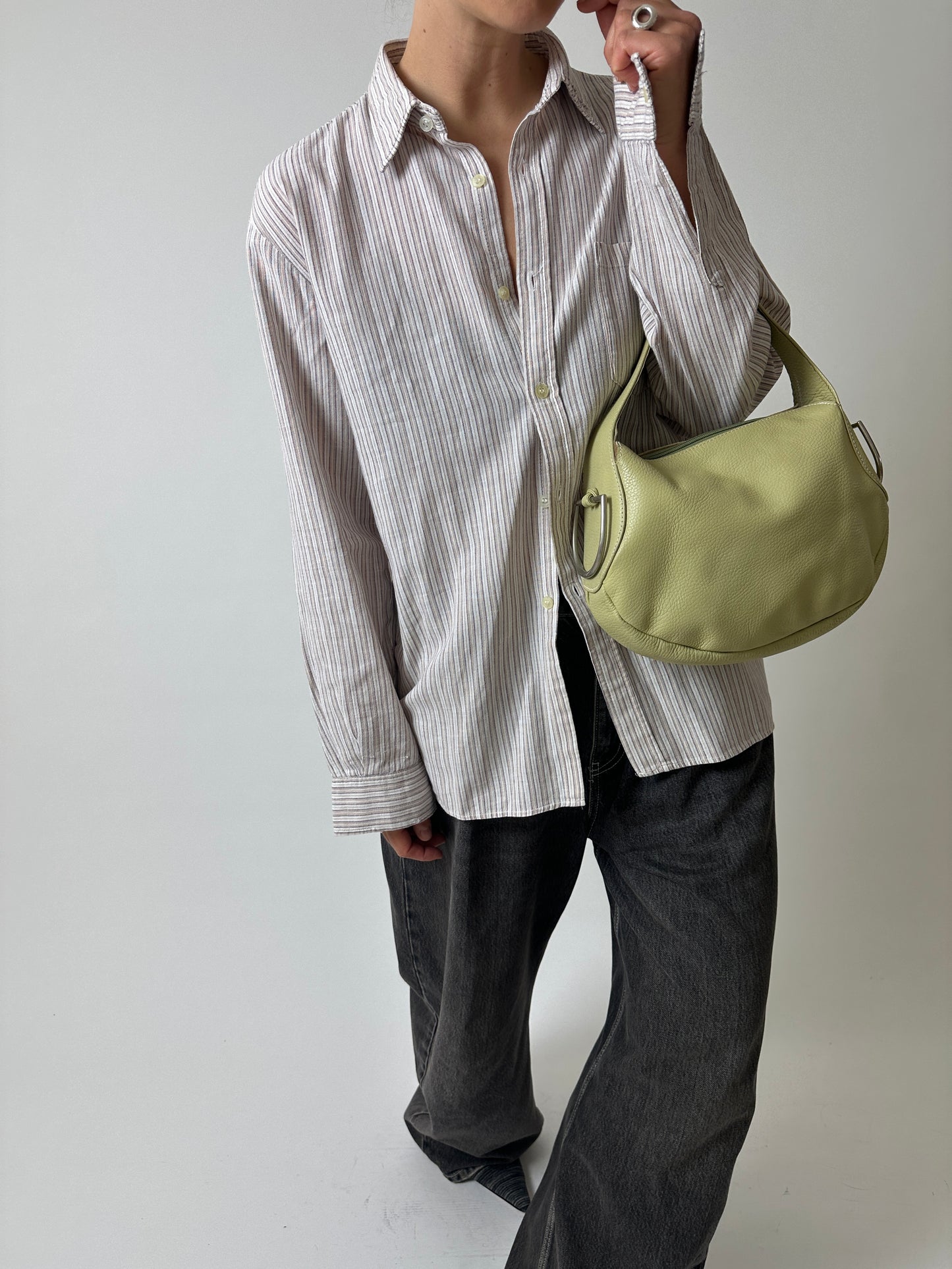 Striped shirt | Off white / pink