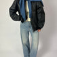 Leather bomber jacket | Black