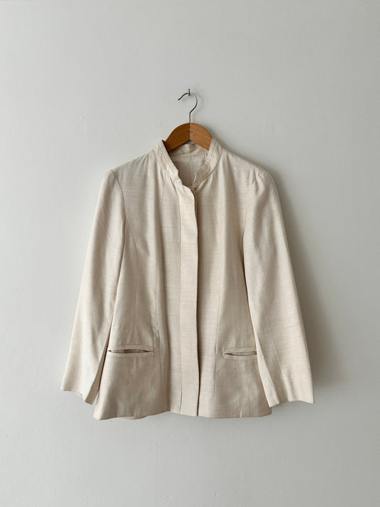 Silk blend tailored blazer | Off white