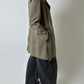 Leather belted coat | Beige / Grey