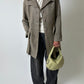 Leather belted coat | Beige / Grey
