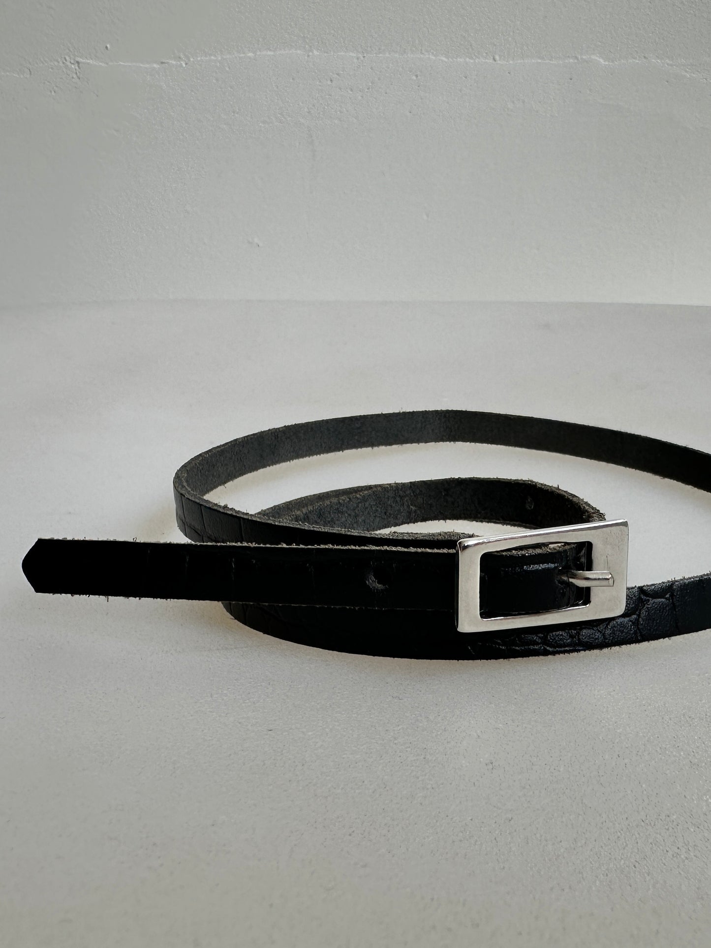 Leather mini belt | Black