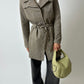 Leather belted coat | Beige / Grey