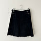 Pleated suede skirt | Black